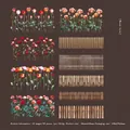 Pegatinas florales de PET serie Chunshan Huaman con rosas coloridas y vallas de madera - Amor de Rosa