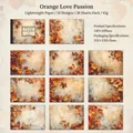 Autumn maple leaf junk journal scrapbooking paper, 30 sheets of decorative vintage material - Orange Passion