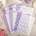 Διαφανές μωβ χαρτί scrapbooking με λευκά σχέδια λουλουδιών και πεταλούδων για διακόσμηση - Ονειρικός Μωβ Ήχος