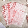 Translucent decorative paper with pink floral and grid patterns for DIY scrapbooking - Orange Light Thought