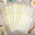 Retro style translucent vellum paper for DIY scrapbooking with white floral patterns - Apricot Yellow Leisure
