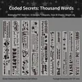 Vintage black and white PET decorative stickers set with retro typography and illustrations - Dark Words