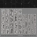 Waterproof PET scrapbooking stickers set featuring 10 black and white hand-drawn designs - Ink Breeze