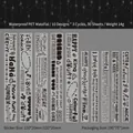 Set of black and white PET transparent stickers with English text for journaling - Dark Inkstone