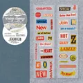 PET-Klebeband-Variante im Retro-Zeitungsstil mit bunten Vintage-Schriftelementen - Amerikanische Ausschnitte