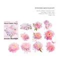 Pink Peony PET floral sticker pack with 20 pieces for decorative scrapbooking - Powder Moonlight