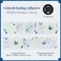 Shell light PET tape featuring spider web and butterfly patterns for journaling - Dusty Spider Web