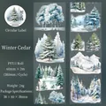 Ruban adhésif PET Cèdre d'Hiver avec paysages de forêt enneigée pour scrapbooking 60mmx2m - Cèdre d'Hiver