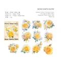 Set di 20 adesivi floreali rose gialle in PET per scrapbooking e decorazione - Rose Dawn Glow