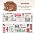 London themed PET washi tape featuring British landmarks in vintage suitcase box - London UK
