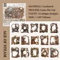 Vintage steampunk-stickers van lasergesneden karton met tandwielen en klokmotieven - Stoomtijdperk