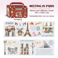 Deko-Klebeband aus PET mit Paris-Motiven und Eiffelturm für Scrapbooking und Journaling - Treffen in Paris