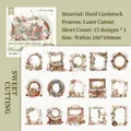 Sweet Cutting-serie retro lasergesneden holle frame stickers voor DIY-scrapbooking, 15 stuks - Zoete Snede