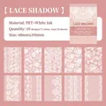 Lace Secret Shadow PET-stickerset met 20 stuks witte inkt bloemen DIY-materiaal - Kanten Schaduw
