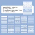 Transparante PET kant stickers set van 20 voor scrapbooking en knutselen 68x100mm - Gestreepte Kant