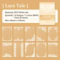 Lace Tale PET decoratieve stickers set met witte inkt bloemenpatronen 20 stuks - Kant Verhaal