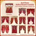 Barock Vorhang Kartenset mit 10 tiefroten und goldenen geprägten Vintage Designs - Purpurroter Bühnenvorhang