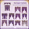Baroque purple curtains stationery card set with gold patterns for scrapbooking - Royal Purple Curtain