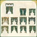 Baroque curtain scrapbooking cards in peacock green with gold ornate details, 10 pieces - Peacock Green Feather