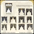 Deko-Karten-Set im Barockstil mit 10 dunkelgrauen und goldenen Vorhangmotiven - Goldene Ausstrahlung