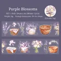 Purple floral PET decorative tape with lavender and iris patterns for DIY scrapbooking - Flower Picking-Purple Flowers
