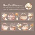 Floral bouquet PET tape for scrapbooking, 50mm x 2m roll with hand-drawn flower baskets - Flower Picking-Hand Bouquet