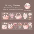 Dreamy floral PET decorative tape with pink watercolor hand-drawn flowers and flower baskets - Flower Picking-Dreamy Flowers
