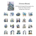 Pegatinas PET de flores azules para scrapbooking con motivos de jardín vintage - Camino de Flores
