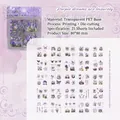 Adesivi PET con fiori viola sognanti e 25 illustrazioni vintage di lavanda e volpi - Sogno Viola