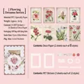 Set cartoleria floreale vintage con 40 adesivi in PET e carta per scrapbooking fai-da-te - Flusso Onirico