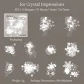 Ijskristalspoor witte PET sneeuwvlok stickers met inktontwerp voor DIY scrapbooking - IJskristal Sporen