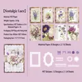Retro purple floral scrapbooking set with lace PET stickers and nostalgic papers - Nostalgic Lace