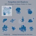 Waterverf donkerblauwe PET-stickers met inktvlekken voor scrapbooking en DIY, 10 stuks - Verloren Inkt Schaduwen