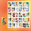 Set mit 30 Retro-Modeaufklebern im Magazin-Stil mit Porträts und Typografie-Motiven - Energetischer Trend