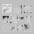 Inkt spatten PET stickers met vintage gebarsten patronen en grunge texturen, 10 stuks - Gebroken Schoonheid