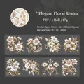 Nastro PET barocco, elegante motivo floreale con bordi dorati e ciclo di 380 mm - Elegante Giardino Fiorito