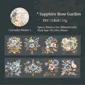 Nastro in PET barocco con motivi floreali blu e oro per decorazione di scrapbooking - Bella Ombra Blu