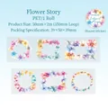 Floral PET decorative washi tape with watercolor frames and 50mm flower border designs - Iridescent Margin Series-Flower Story