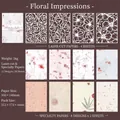 Scrapbooking-Papierset mit 20 Blatt strukturiertem, hohlgeformtem und Leichtpapier - Blumenabdruck