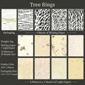 Papier-Set mit 20 Blatt strukturierte und hohl-geschnittene Designs für DIY Scrapbooking - Baumringe
