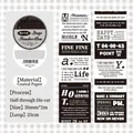 Retro schwarz-weißes Washi Tape mit gestanzten englischen Wörtern für Scrapbooking-Journale - 1 Schwarz-Weiß Handnotiz