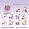 Deko-Aufkleber mit lila Schaukelstuhl-Motiven für DIY-Scrapbooking, 10-teiliges PVC-Set - Lila Lotus Stuhl