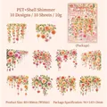 Autocollants en PET dahlia avec effet nacré pour scrapbooking et décoration - Dahlia Fragrance