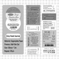 Gray script washi tape with vintage typography and die-cut copperplate paper design - Gray Script
