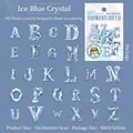 Blauwe ijskristal alfabet stickers met parelmoerglans PET-afwerking voor DIY - Ijsblauw Kristal