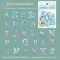 Autocollants lettres cristal de glace fleuri avec effet nacré pour scrapbooking - Fleur de Cristal de Glace