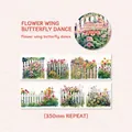 Floral butterfly washi tape 5cm x 2m decorative scrapbooking sticker for journals - Flower Wing Butterfly