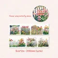 Nastro adesivo washi con fiori e farfalle 5cm x 2m per scrapbooking e decorazioni - Farfalla Ala di Fiore