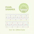 Pearl shimmer decorative PET tape with beaded chain design for DIY scrapbooking, 5cm width - Pearl Shimmer