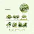 Washi tape Green Gaze con motivo foresta ad acquerello, rotolo di adesivi decorativi per diari - Sguardo Verde